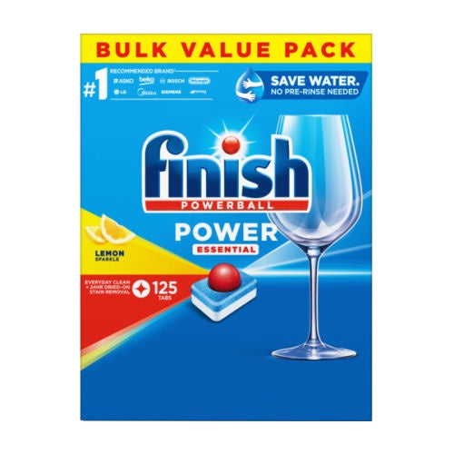 Finish Powerball Essential Tablets Lemon 125pk