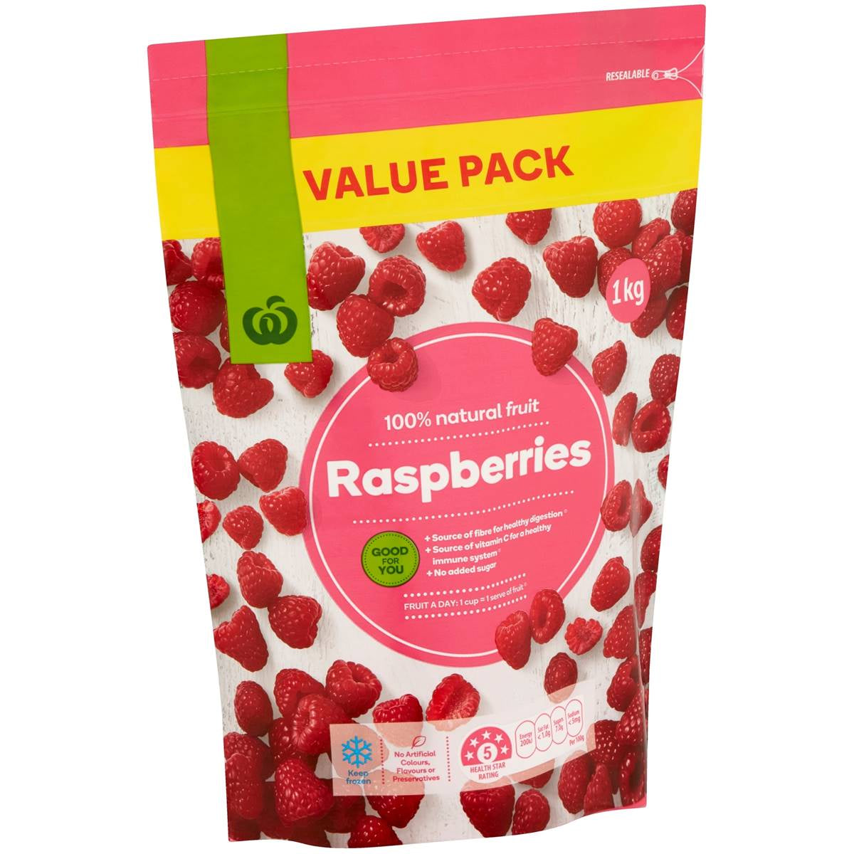 Woolworths Frozen Raspberries 500g