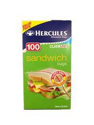 Hercules Click Zip Sandwich Bags 100pk