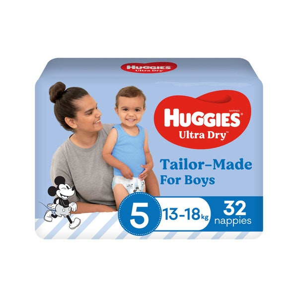 Huggies Ultra Dry Nappies Boys Size 5 32pk