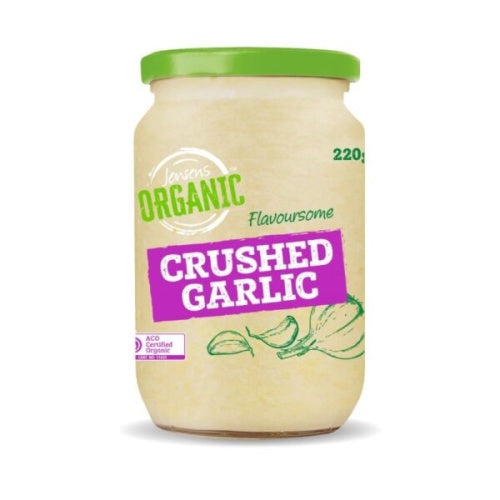 Jensen's Organic Crushed Garlic 220g