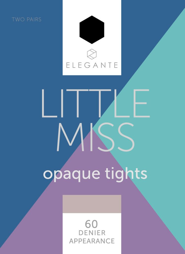 Elegante Little Miss, Opaque Tights, Black 60 Denier 7/8 Yr 2 pack