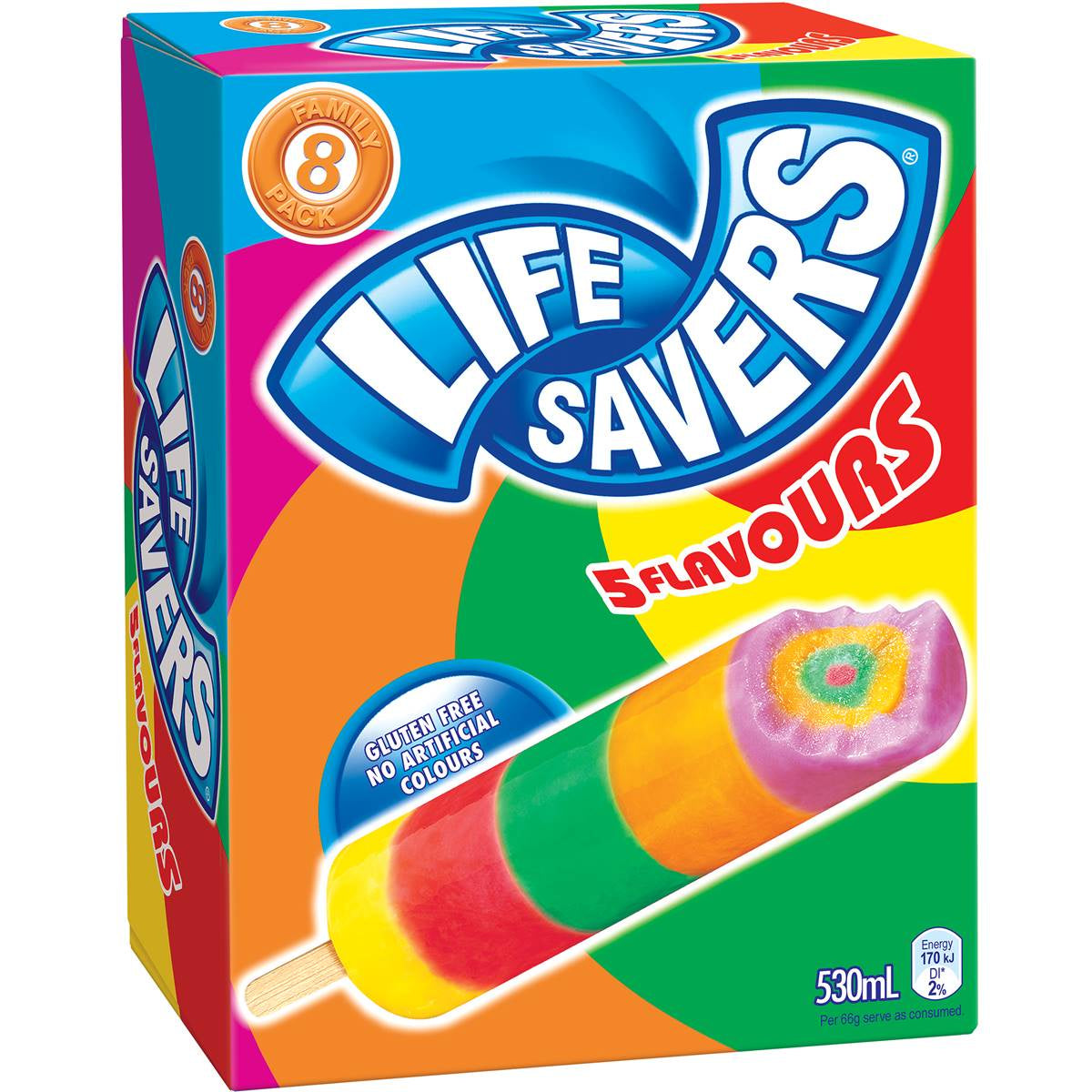 Life Savers 5 Flavours Icy poles 8pk