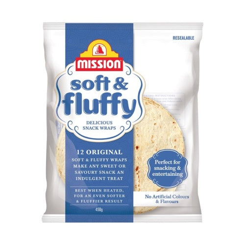 Mission Soft & Fluffy Wraps 450g 12pk