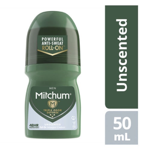 Mitchum Men's Roll On Unscented Antiperspirant & Deodorant 50ml