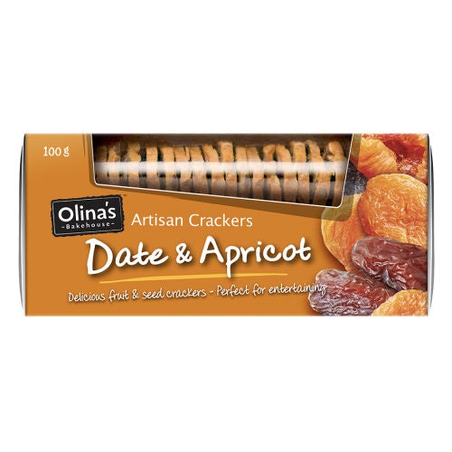 Olina's Bakehouse Date and Apricot Crackers 100g