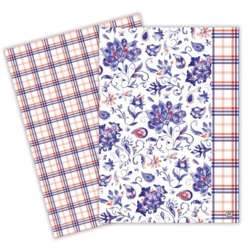 Michel Design Works Paisley & Plaid Kitchen Tea Towel Set of 2