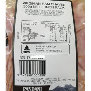 Pandani Select Virginian Leg Ham Shaved 350g