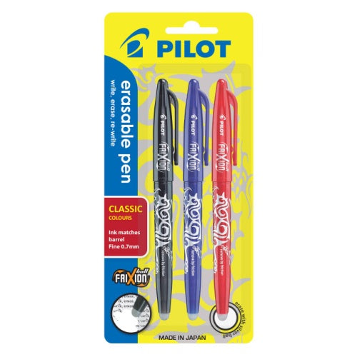 Pilot Frixion Erasable Assorted Pens 3pk