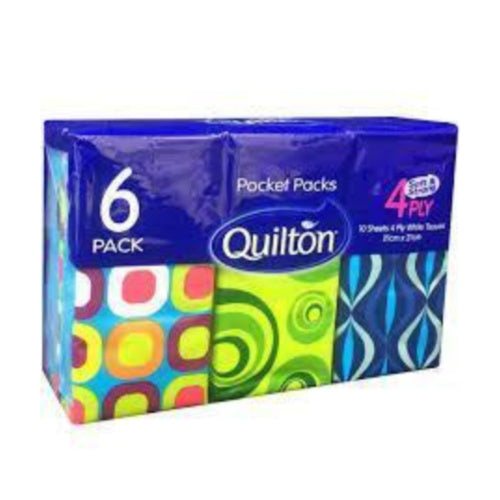 Quilton Pocket Pack Tissues 6 Pk