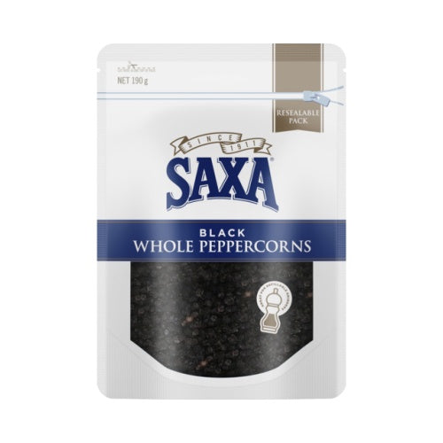 Saxa Black Peppercorn Grinder Refill 190g