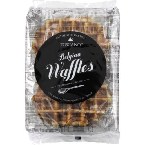 Toscano Belgian Waffles 4 Pack 360g