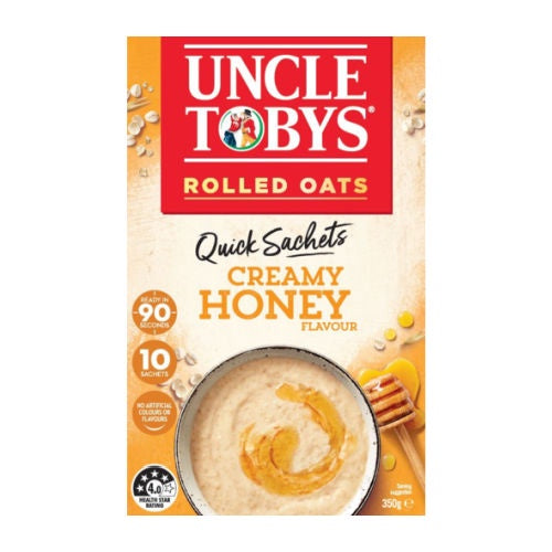 Uncle Tobys Oats Quick Sachets Creamy Honey 10pk 350g