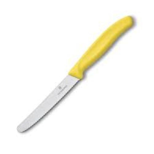 Victorinox  Tomato & Table Knife 11cm Round Tip Wavy Edge Yellow