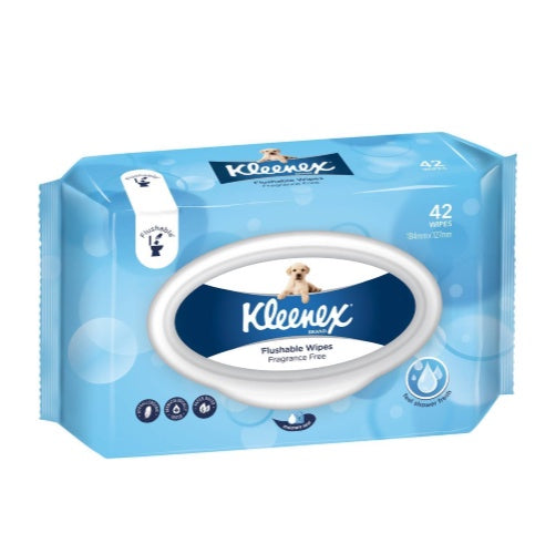 Kleenex Flushable Wipes 42pk Fragrance Free