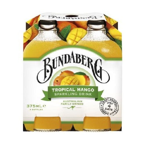 Bundaberg Tropical Mango Sparkling Drink 375ml x 4 Pack