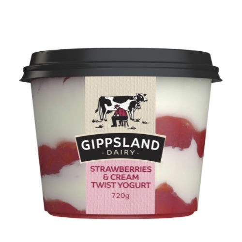 Gippsland Dairy Strawberries & Cream Yoghurt 700g