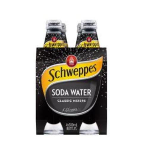 Schweppes Soda Water 4 x 300ml Bottles