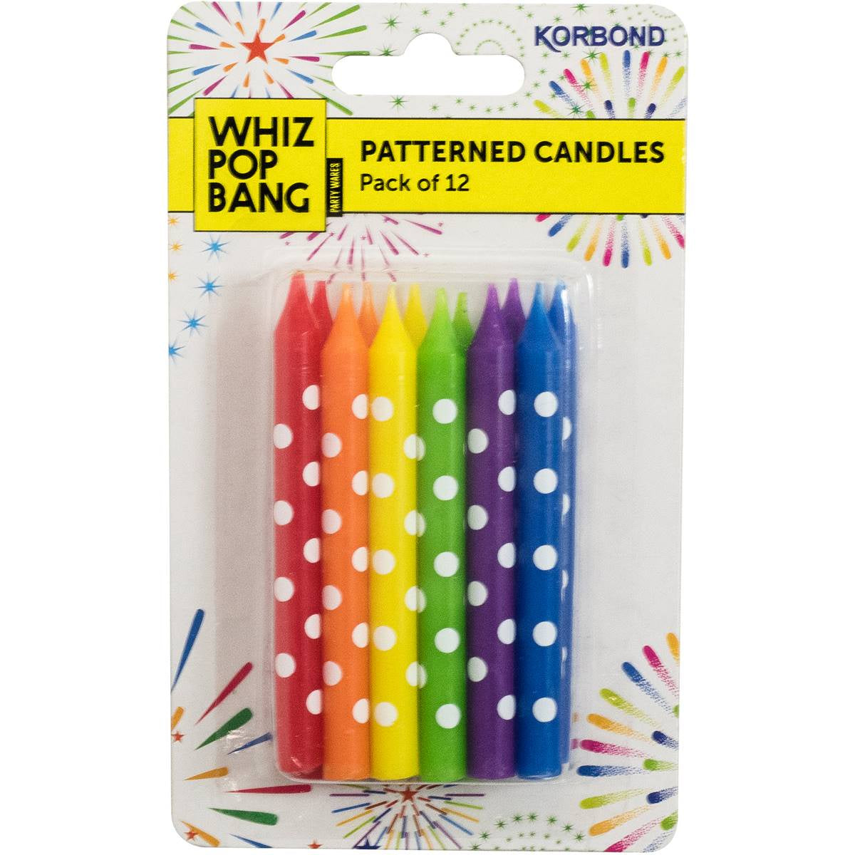 Korbond Patterned Candles 12pk