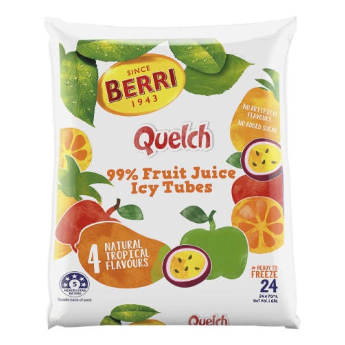 Berri Quelch Fruit Combos Ice Blocks Tropical 24x70ml