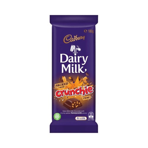 Cadbury Dairy Milk Crunchie Chocolate Block 180g