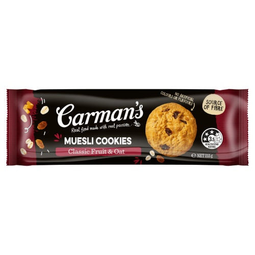 Carmans Muesli Cookies Classic Fruit & Oat 215g