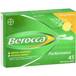 Berocca Performance Mango & Orange Effervescent Tablets 45 Pk