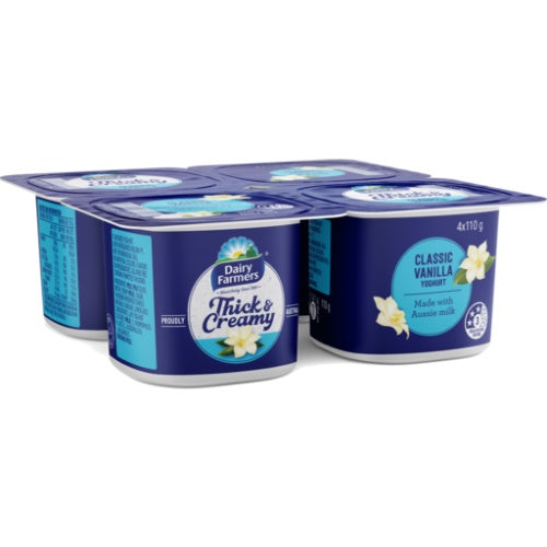 Dairy Farmers Thick & Creamy Vanilla Yoghurt 4x110g