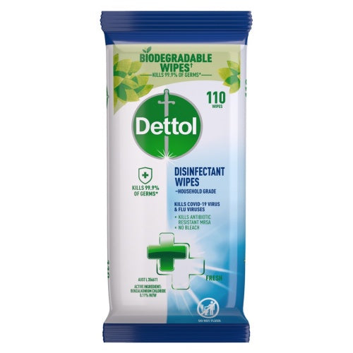 Dettol Multipurpose Disinfectant Cleaning Wipes Fresh 110 Pack