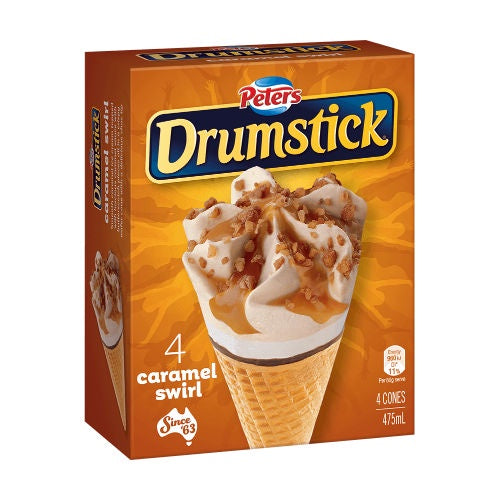 Peters Drumstick Caramel Swirl 4pk