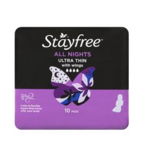 Stayfree Ultra Thin All Night Wing 10 pk