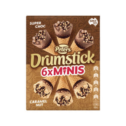 Peters Drumstick Chocolate Caramel Minis 6pk