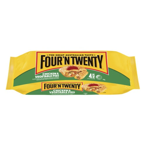 Four'n Twenty Chicken & Veg Pies 4 Pack