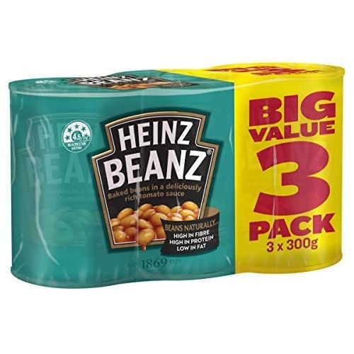 Heinz Baked Beans In Tomato Sauce 300g 3pk