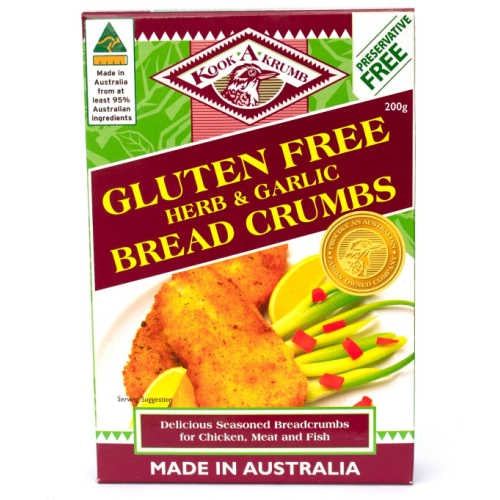 Kookakrumb Gluten Free Herb & Garlic Breadcrumbs 200g