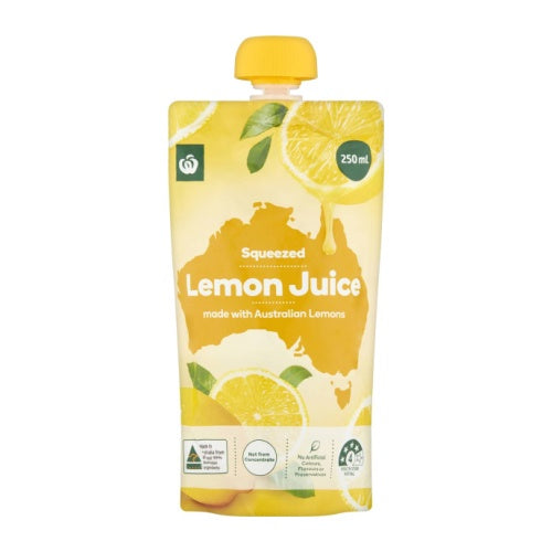 Woolworths Australian Lemon Juice 250ml