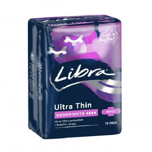 Libra Goodnights Pads Ultra Thin with Wings 10pk