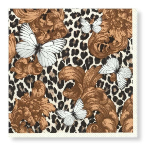 Manor Road Baroque Leopard Luncheon Serviettes 20pk