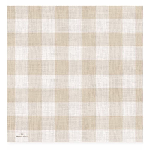 Manor Road Linen (Gingham Natural) Dinner Serviettes 20pk