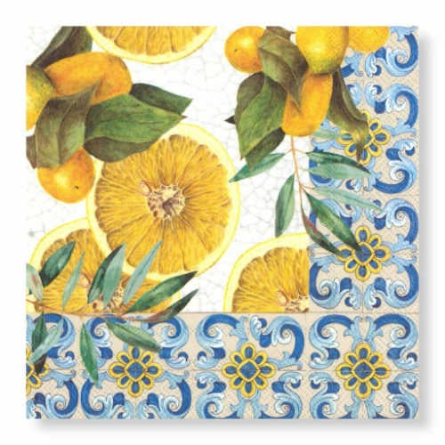 Manor Road Mediterranean Tile Cocktail Serviette 20pk