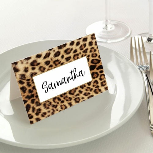 Manor Road Place Cards 45pk - Leopard