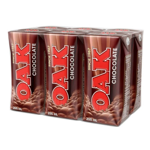 Oak Chocolate Flavoured Milk 6 x 200ml