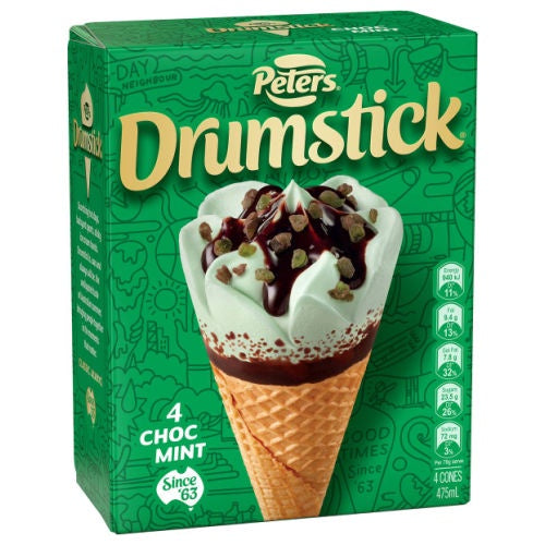 Peters Drumstick Chocolate Mint 4pk