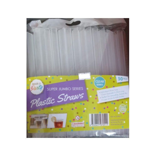 Plastic Straws Jumbo  50pk