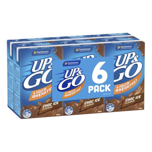 Sanitarium Up & Go  Choc Ice Liquid Breakfast 6pk