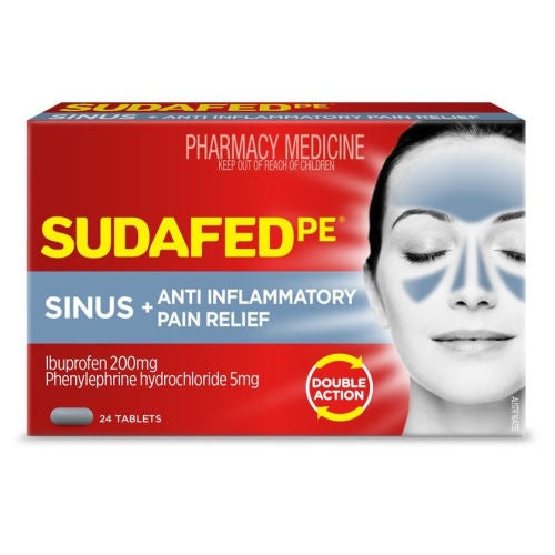 Sudafed PE Double Action Sinus/Anti-Inflammatory 10 Tablets