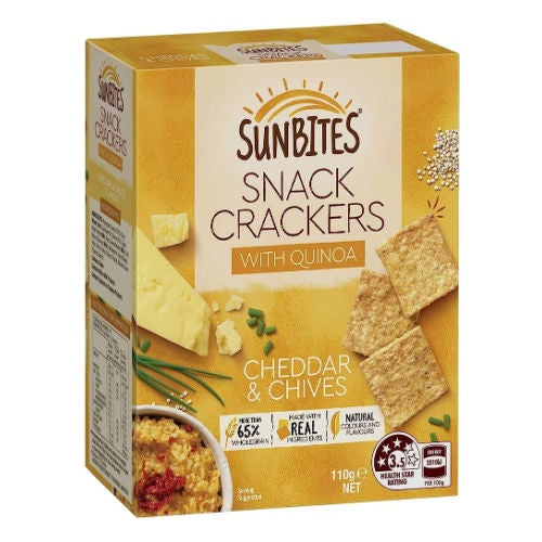 Sunbites Crackers with Quinoa Cheddar and Chives 110g