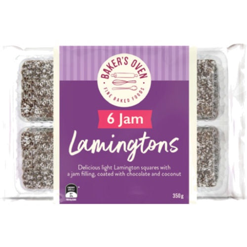 The Bakers Oven Jam Lamingtons 350g