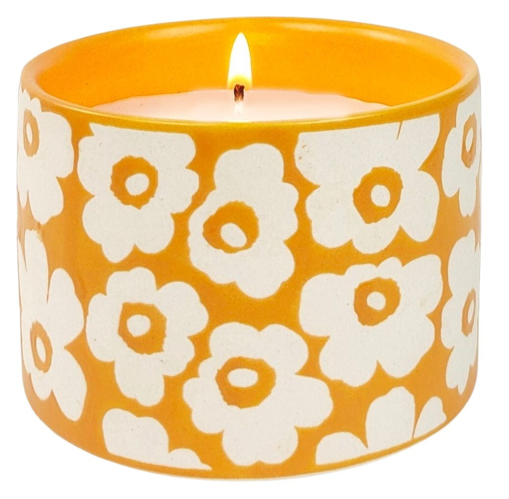 Urban Products Retro Floral Candle Vanilla Candle Orange 6.5cm