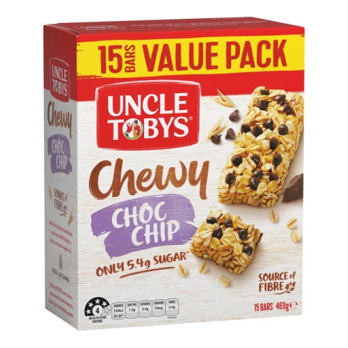 Uncle Tobys Muesli Bar Choc Chip Variety 15 pack 469g